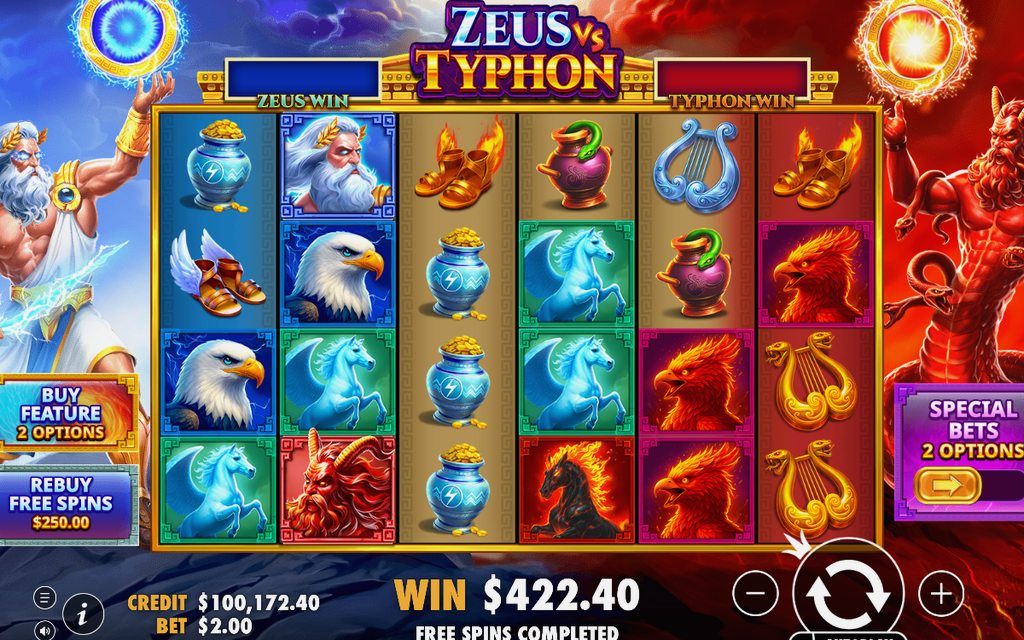 Vinstskärm med ZEUS WIN och TYPHON WIN var för sig